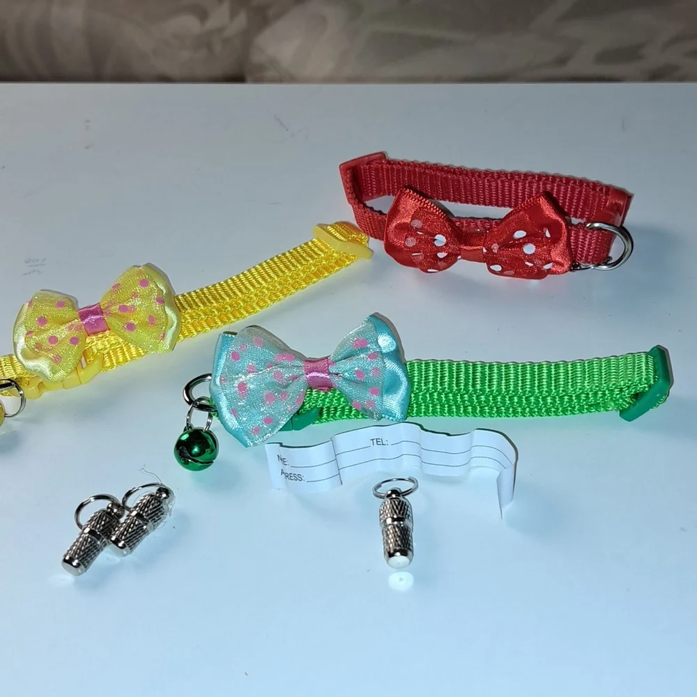 Cat collar bell ID paper in metal container/ BUNDLE ONLY 2or more items 4 each